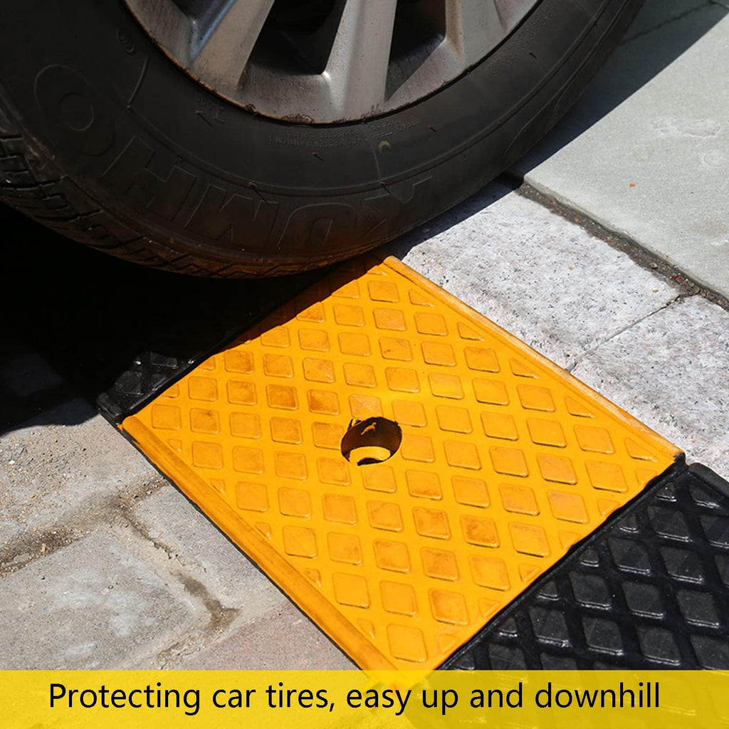 Rubber Curb Ramps Heavy Duty Driveway Threshold Ramp for Car SUV Truck Motorcycle Wheelchair T847188