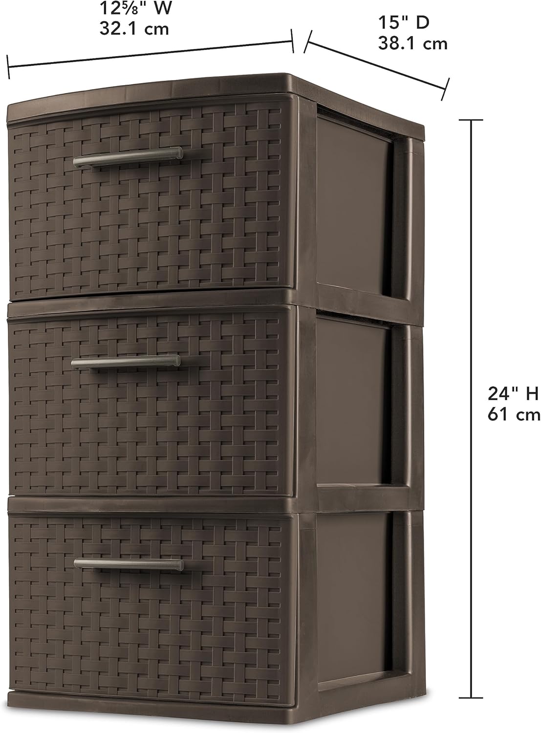3-Drawer Weave Tower, Espresso L11467