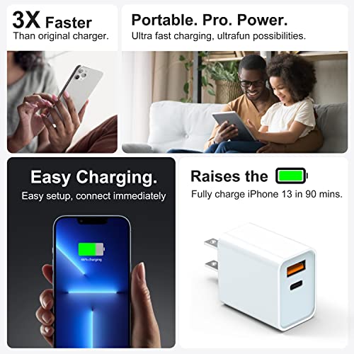 USB-C Wall Charger, 20W Dual Port Fast Charging Adapter W373995