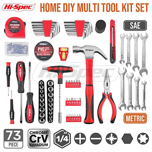 67Pc Metric Auto Mechanic Tool Set with Pliers, Screwdrivers, Sockets & Tool Box X6499