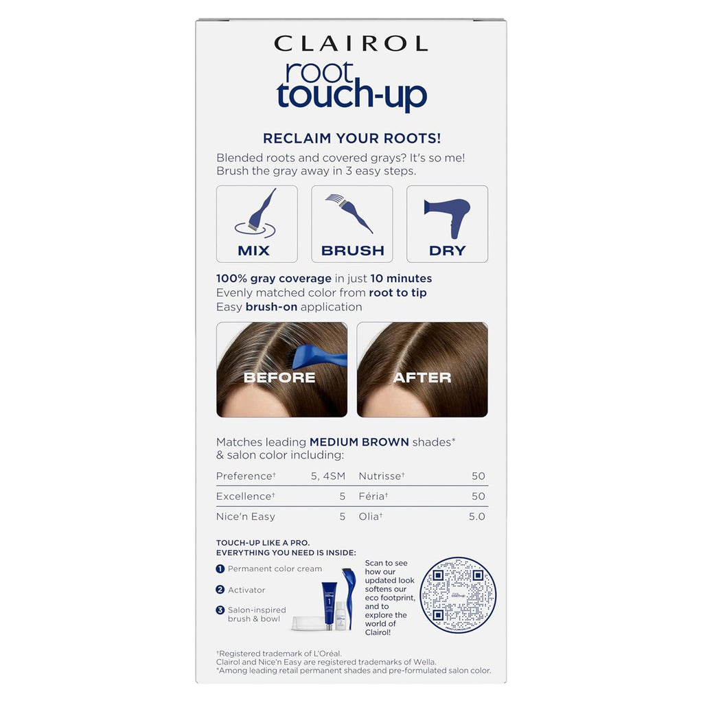 Permanent Hair Dye, Medium Brown, 2-Pack A413568