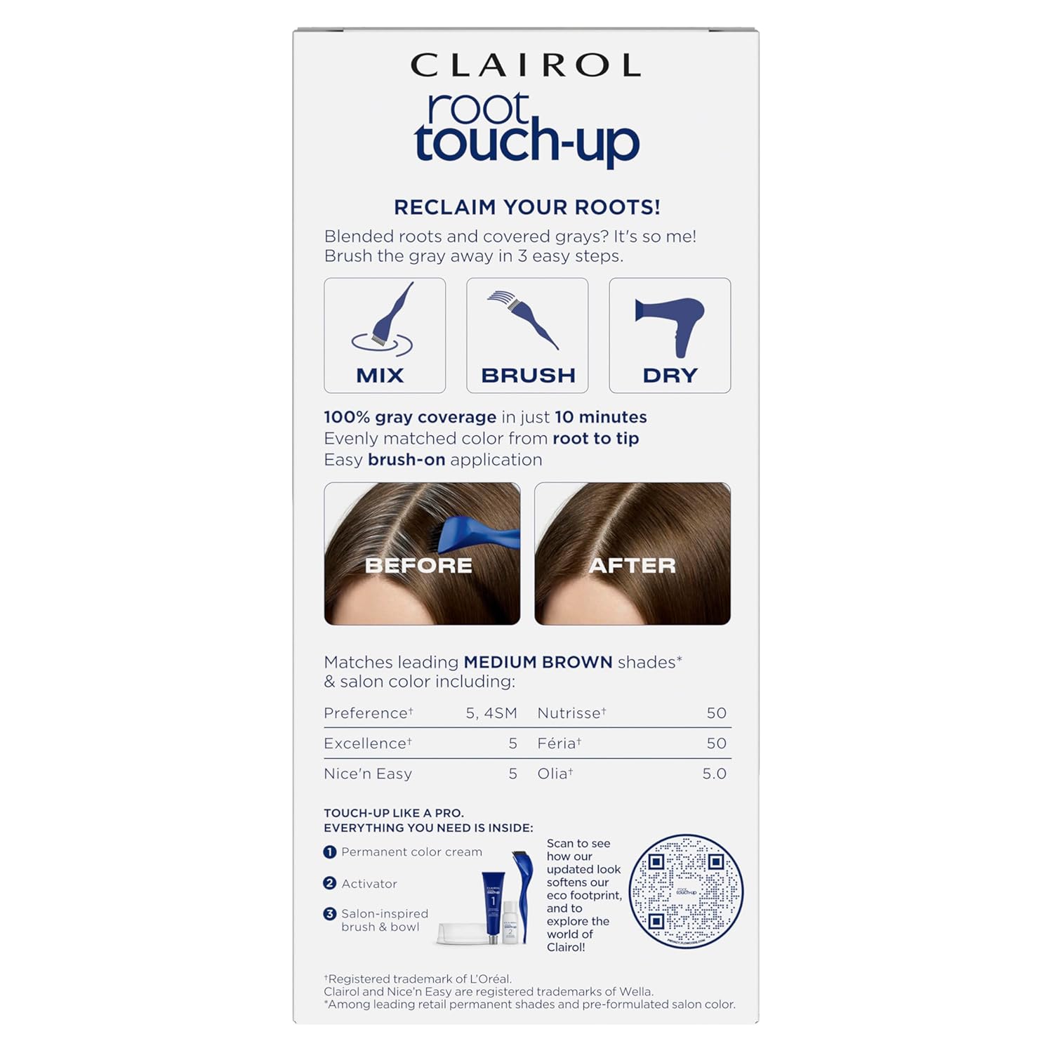 Permanent Hair Dye, Medium Brown, 2-Pack A413568