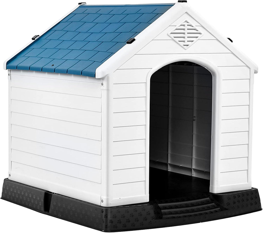 Waterproof Plastic Dog House with Elevated Floor and Air Vents W997587