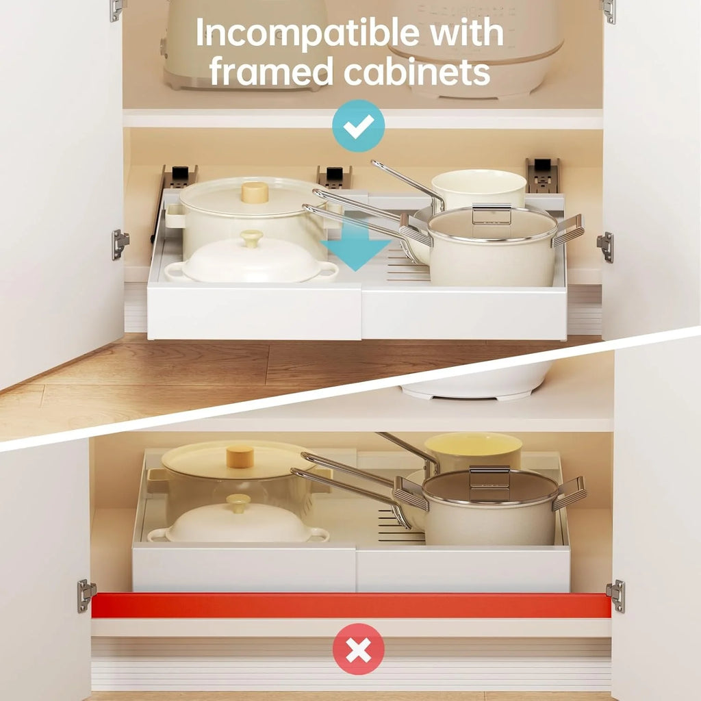 Pull Out Cabinet Organizer, Expandable Slide Out Drawers for Kitchen Storage P8969