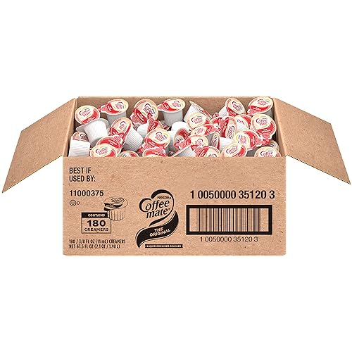 Nestle Coffee mate Coffee Creamer, French Vanilla, Liquid Creamer Singles, Non Dairy, No Refrigeration, Box of 180