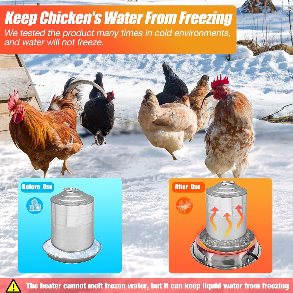 Heated Base for Poultry Waterer, Chicken Coop Water Heater with Cable S219657
