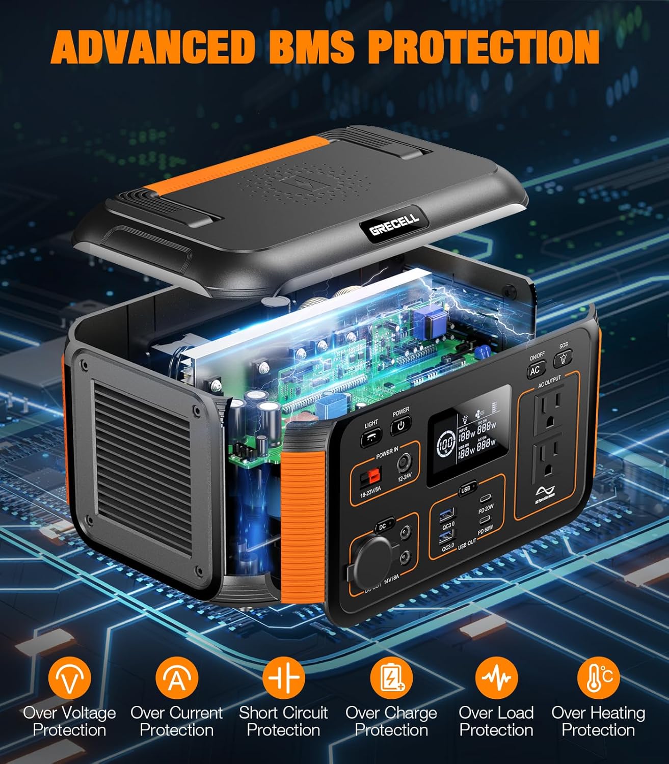 Portable Solar Generator 500W with 100W Solar Panel for Camping Emergency E270054