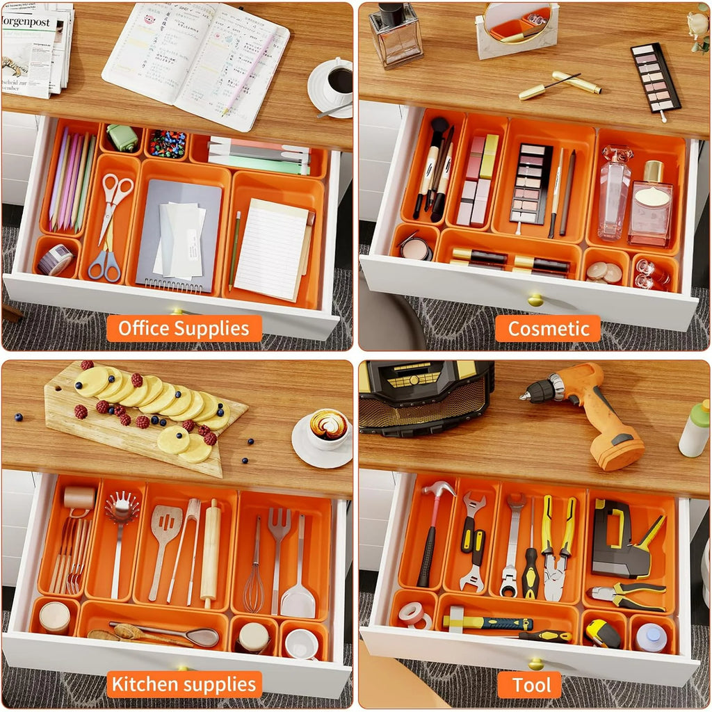 Desk Drawer Organizer Tray, 45 Pack, 3 Sizes Plastic Storage Bins P778148