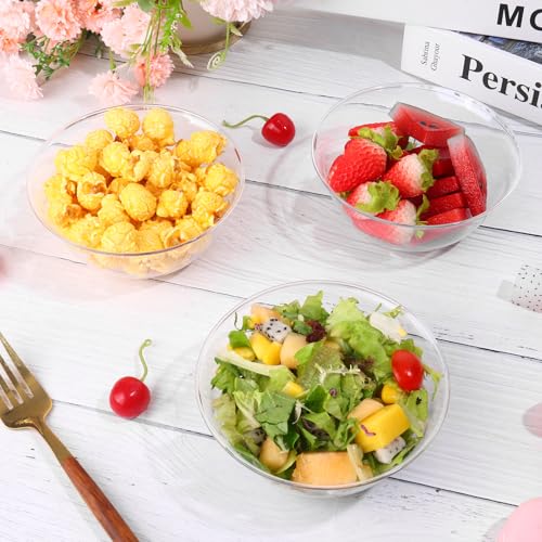 12 oz Clear Plastic Bowls 100 Pack Disposable Dessert Serving Z607