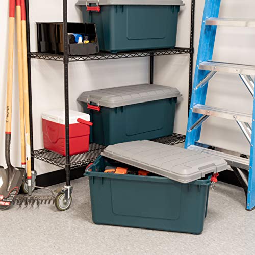 Store-It-All 21 Gal Storage Tote, 4 Pack, Black X8258