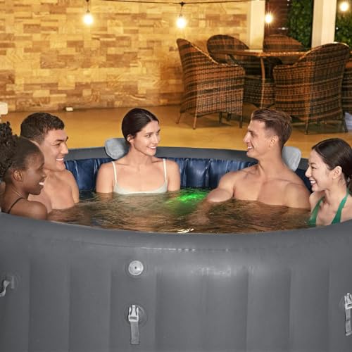 Inflatable Hot Tub Round Portable Outdoor Spa with Soothing Jets and Cover J445