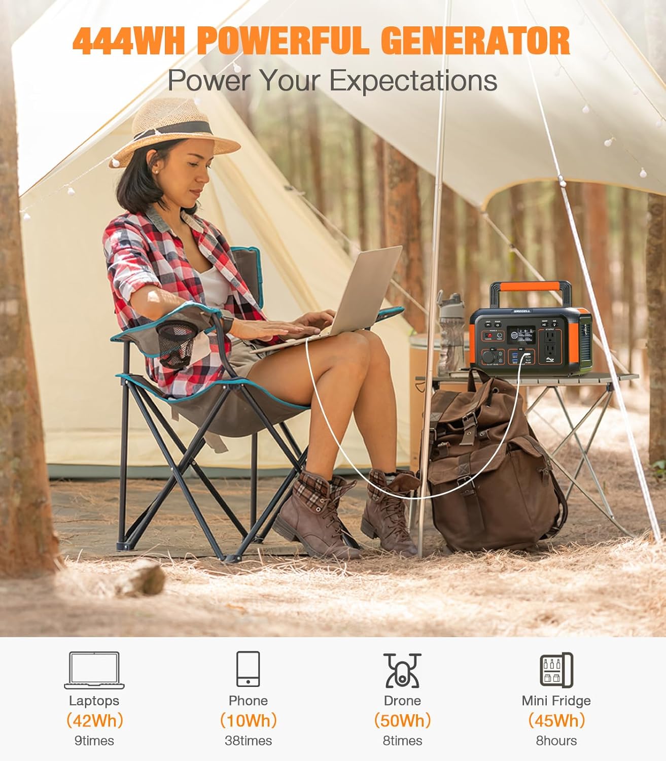 Portable Solar Generator 500W with 100W Solar Panel for Camping Emergency E270054