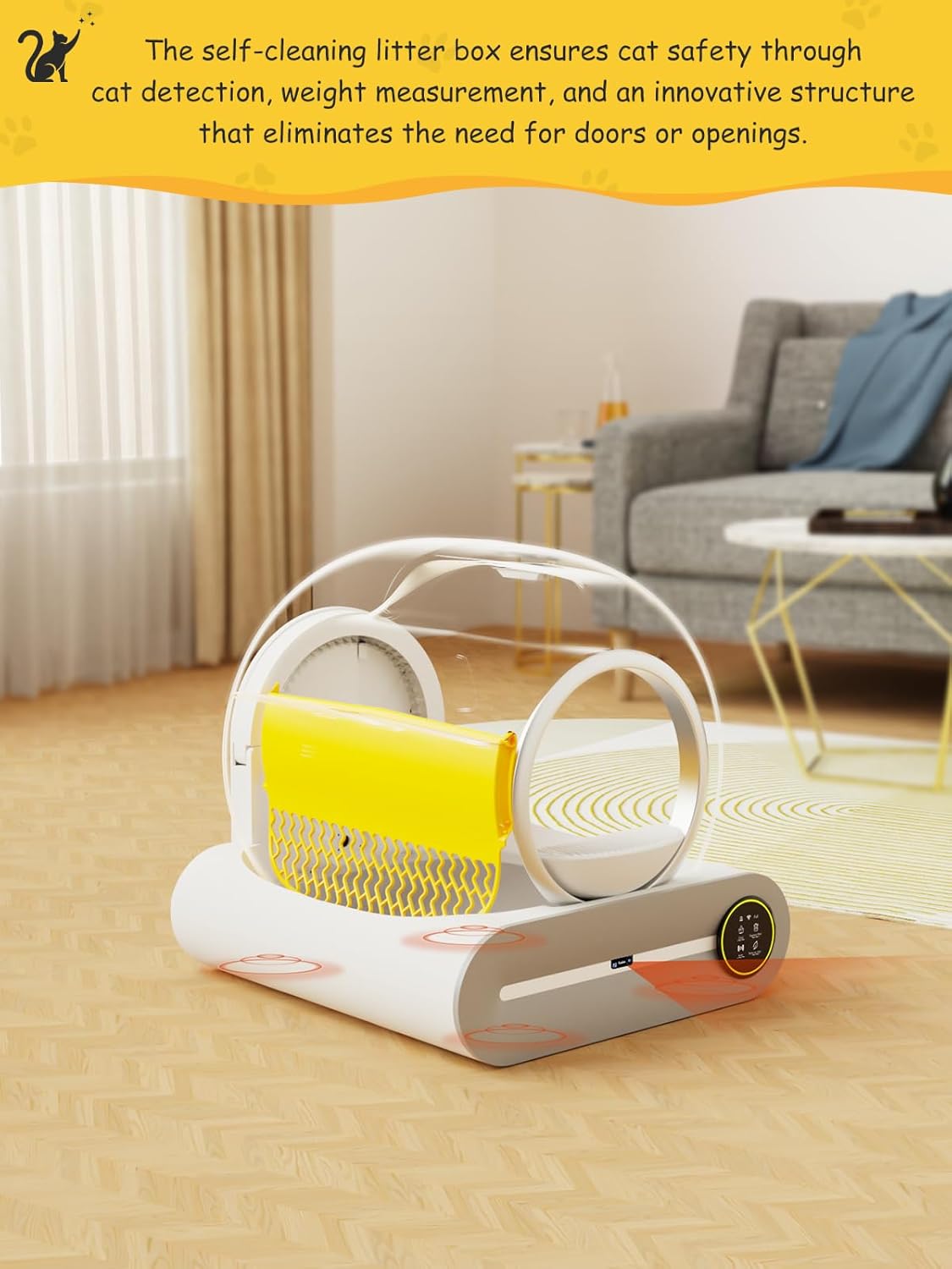 Self-Cleaning Litter Box for Multiple Cats with App Control A928