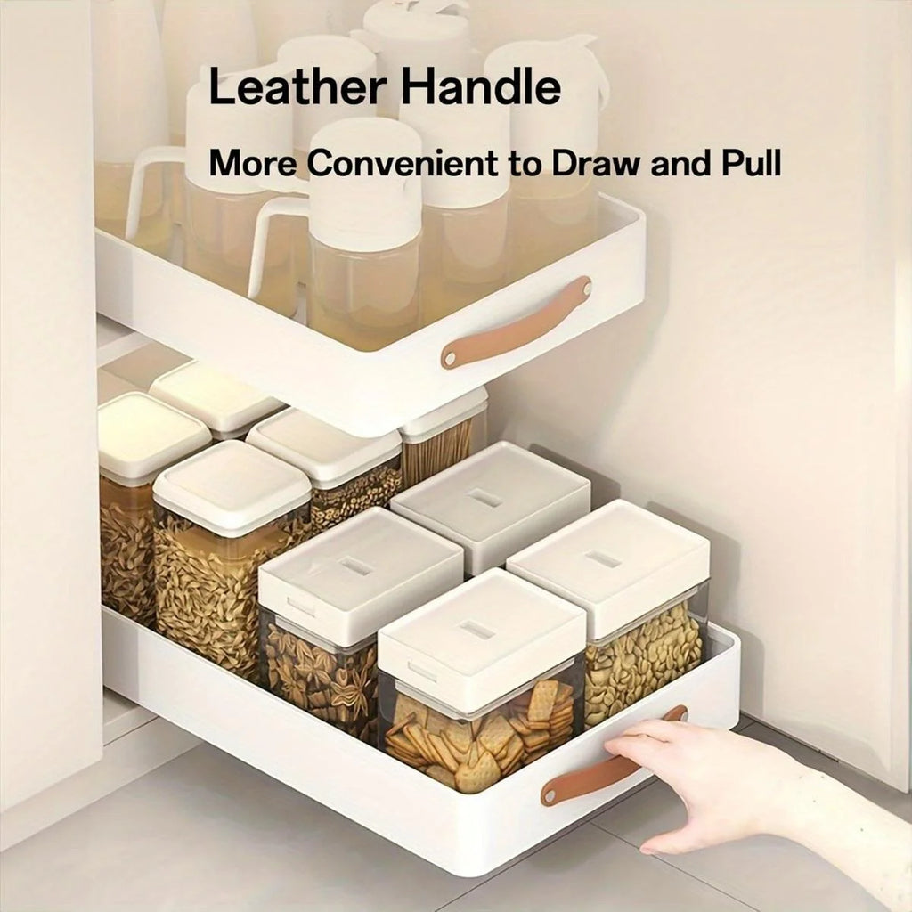 Cabinet Organizer with Adhesive Nano Film, Pull Out Drawer for Kitchen Pantry S678