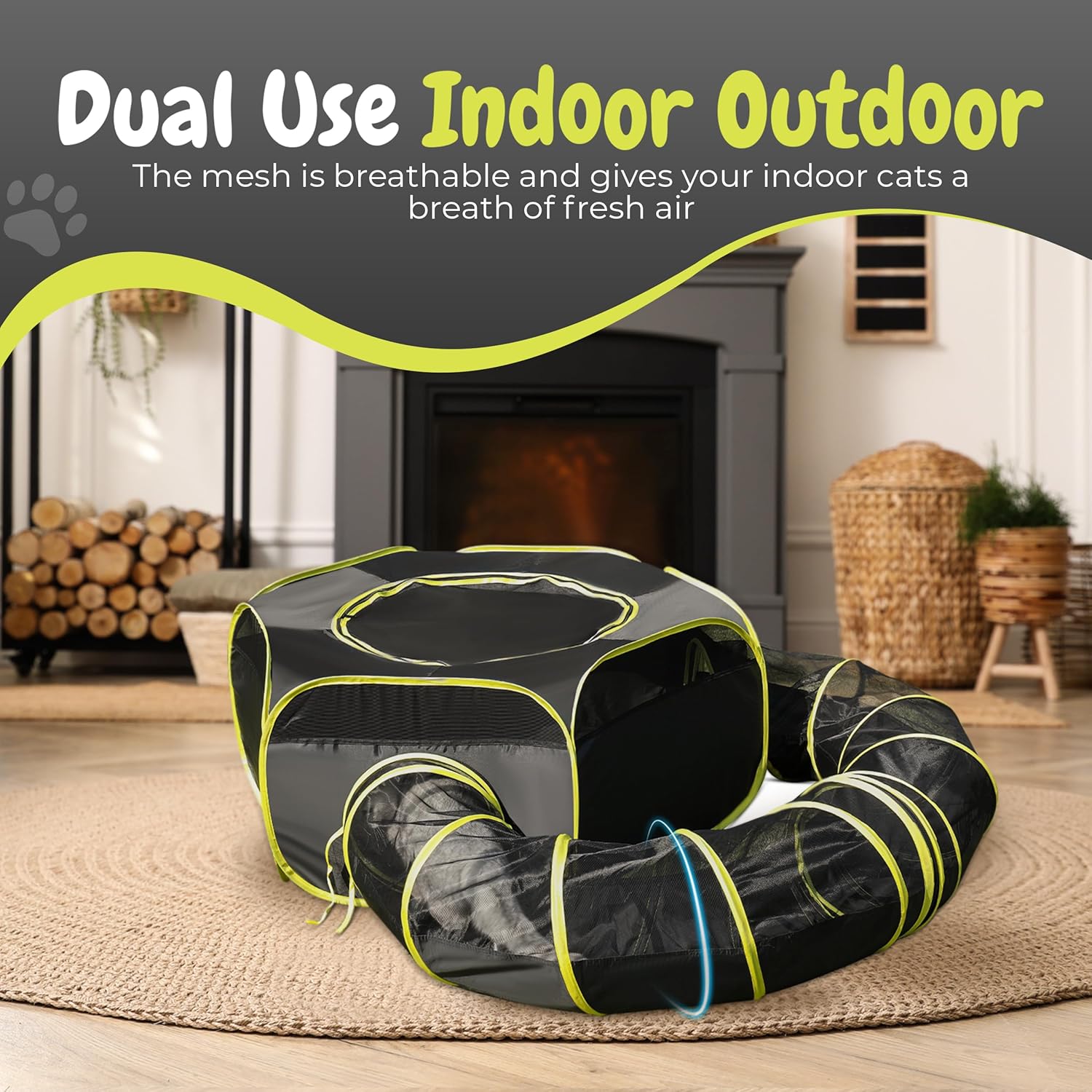 Outdoor Cat Enclosure with Claw Proof Tunnel and Storage Bag N1192