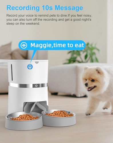 Automatic Cat Feeder with Double Bowls and Portion Control E650