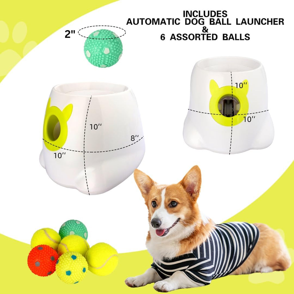 Automatic Dog Ball Thrower for Small to Medium Dogs with 6 Balls I656