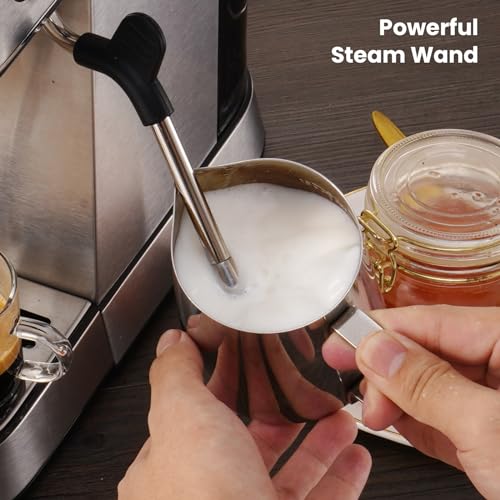 Espresso Maker 20 Bar with Milk Frother, Stainless Steel, for Latte & Cappuccino W928008