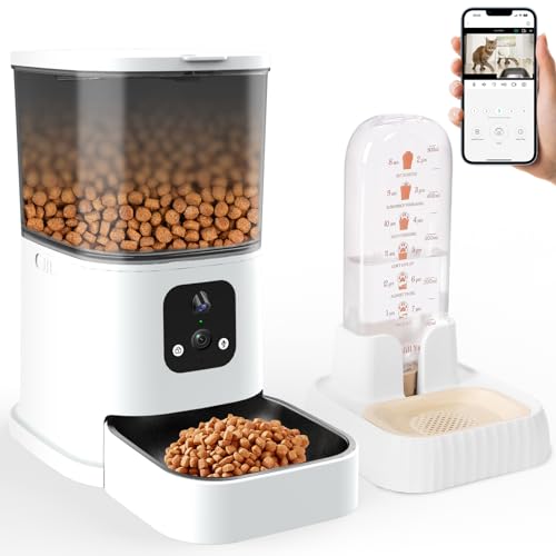Automatic Cat Food Feeder: Pet Food Dispenser - Cat Food Bowl - 3L Automatic Dogs Feeder - Auto Cat Feeder with Camera - Gravity Cats Feeder
