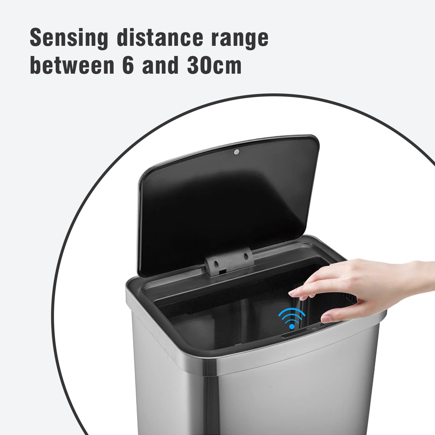 Touchless Motion Sensor Kitchen Trash Can, Stainless Steel, 13.2 Gal E604605