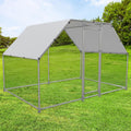 Large Metal Chicken Coop Walk-in Poultry Cage with Water-Resident and Anti-UV Cover Duck Rabbit Cat House Outdoor Chicken Run Pen