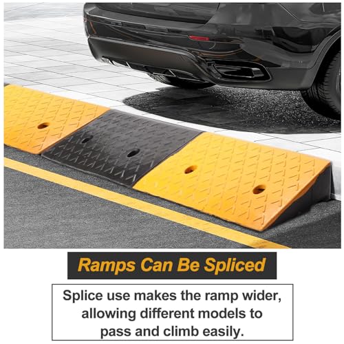 4" Rubber Curb Ramp Heavy Duty Driveway Car Slope for Sidewalk Access K414