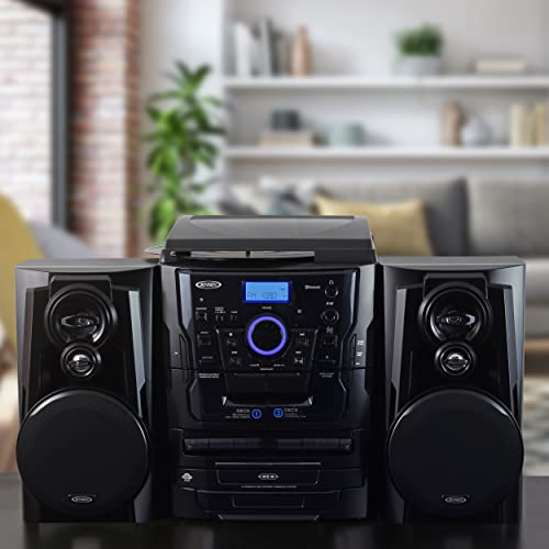 Bluetooth 3 Speed Stereo Turntable with CD Changer and Dual Cassette Deck L41795