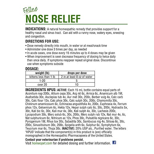 Natural Nasal and Sinus Medicine for Cats, 15 Milliliters K2098
