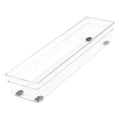 Drawer Storage Organizer, Durable Plastic Tray for Home, Kitchen, Bathroom, Bedroom, Office, 13 x 3 Inches, Non Slip Base, Clear