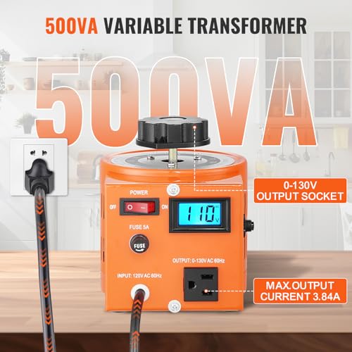 Variable Transformer 500VA 110V Input 0-130V Output Digital Display X140301