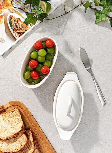 Porcelain Butter Dish with Lid for Countertop Storage R4119