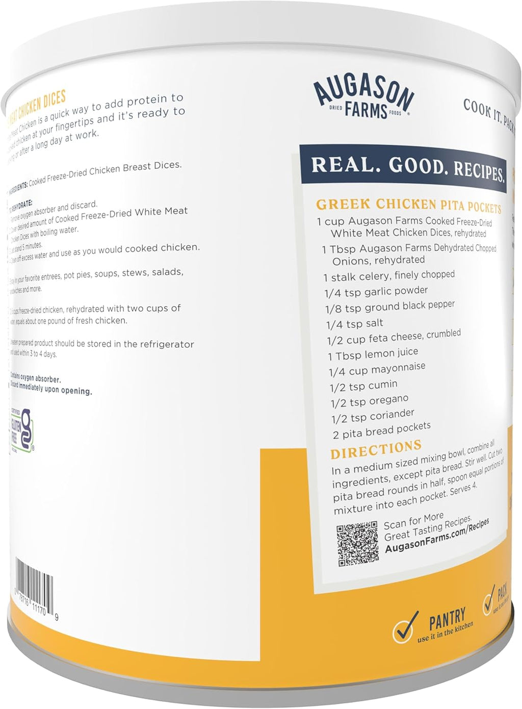Freeze-Dried White Meat Chicken, 16 oz Q6064