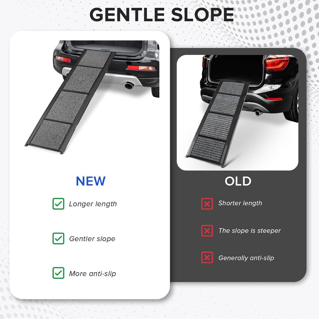Foldable Dog Car Ramp for Large Dogs, Non-Slip Surface, Portable V38500