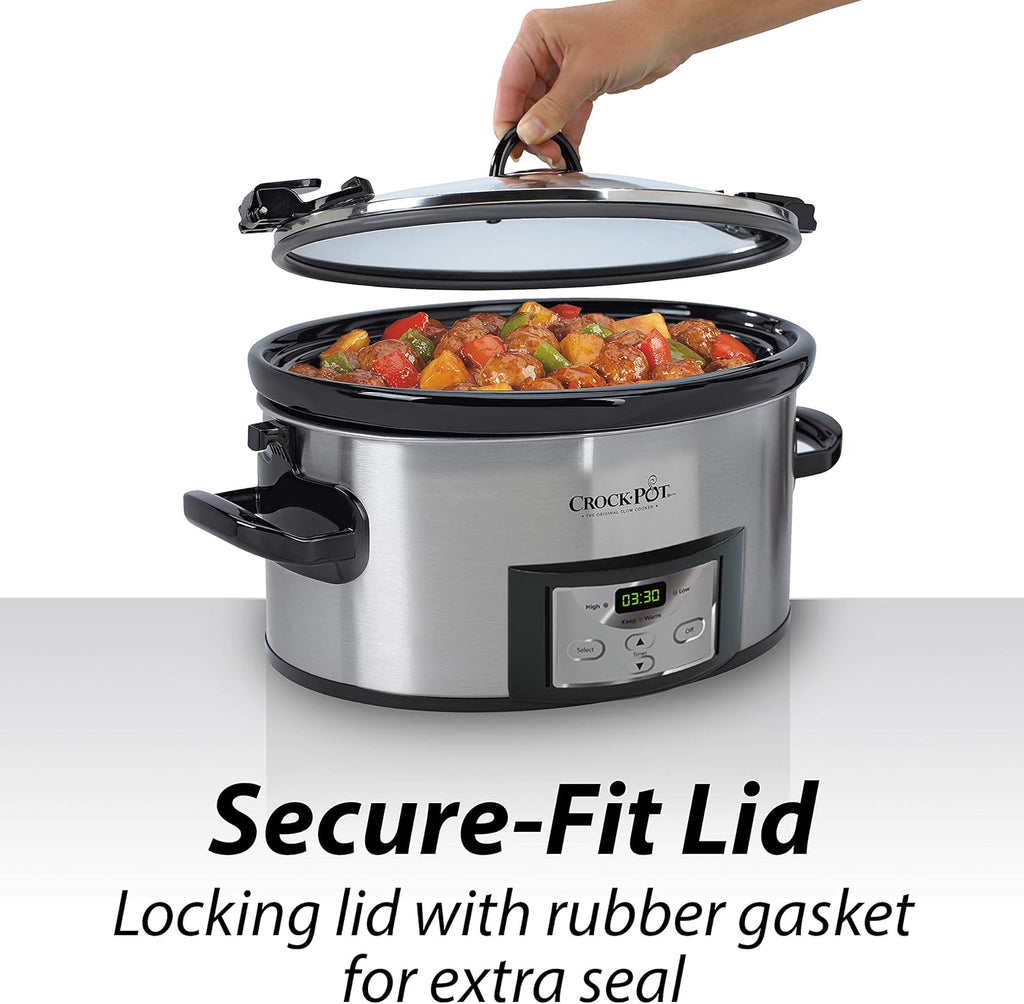 6 Quart Programmable Slow Cooker with Digital Timer, Stainless Steel G51623