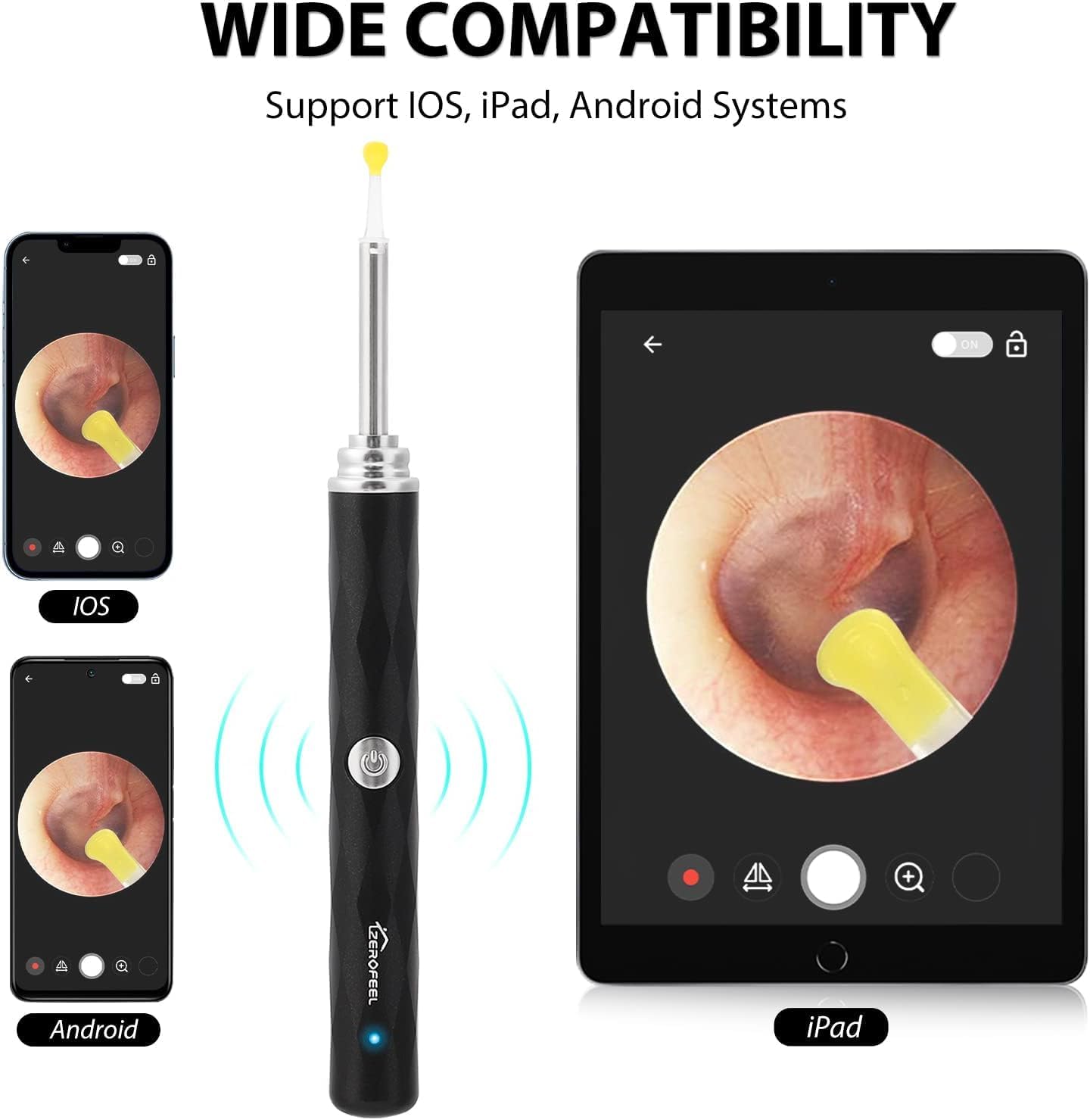 Ear Wax Removal Tool with 1296P Camera, 6 LED Lights and WiFi X1510