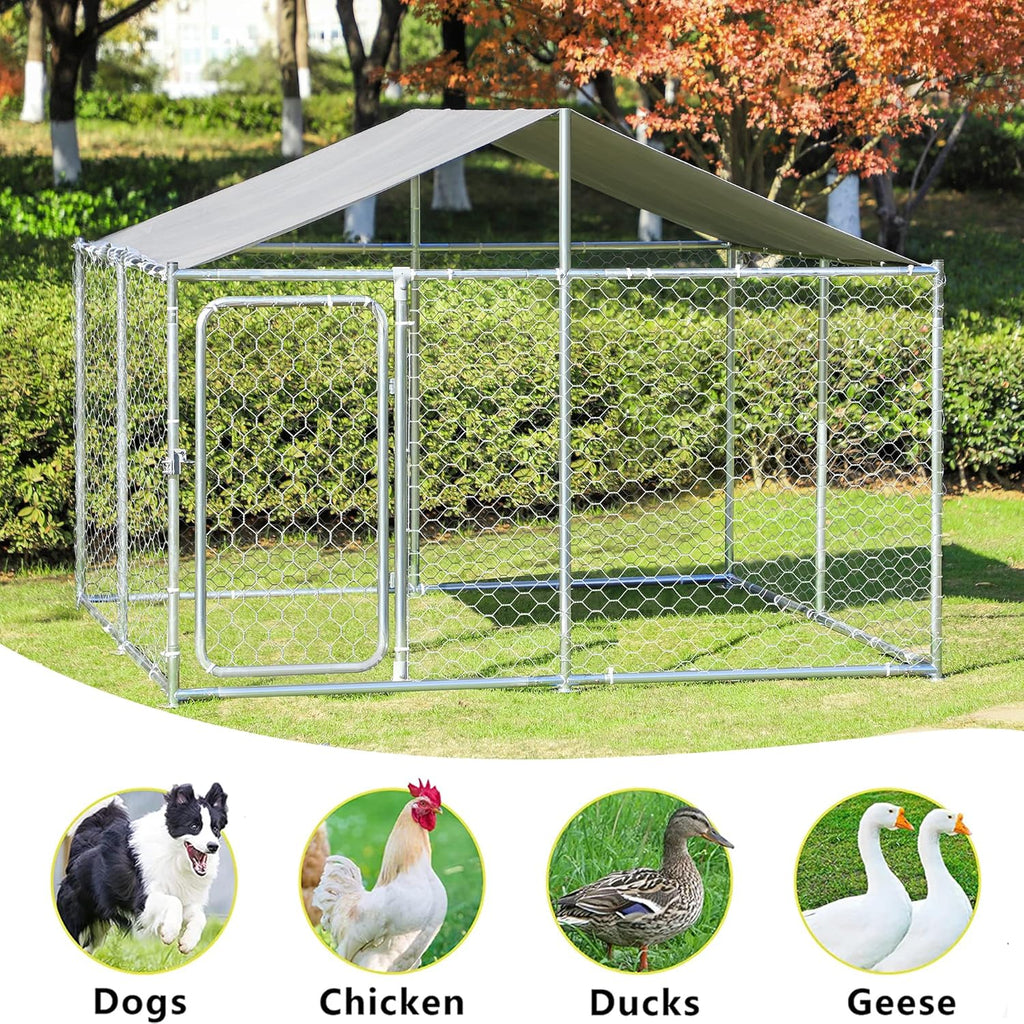 Heavy Duty Outdoor Dog Kennel with Water-Resistant Cover M966