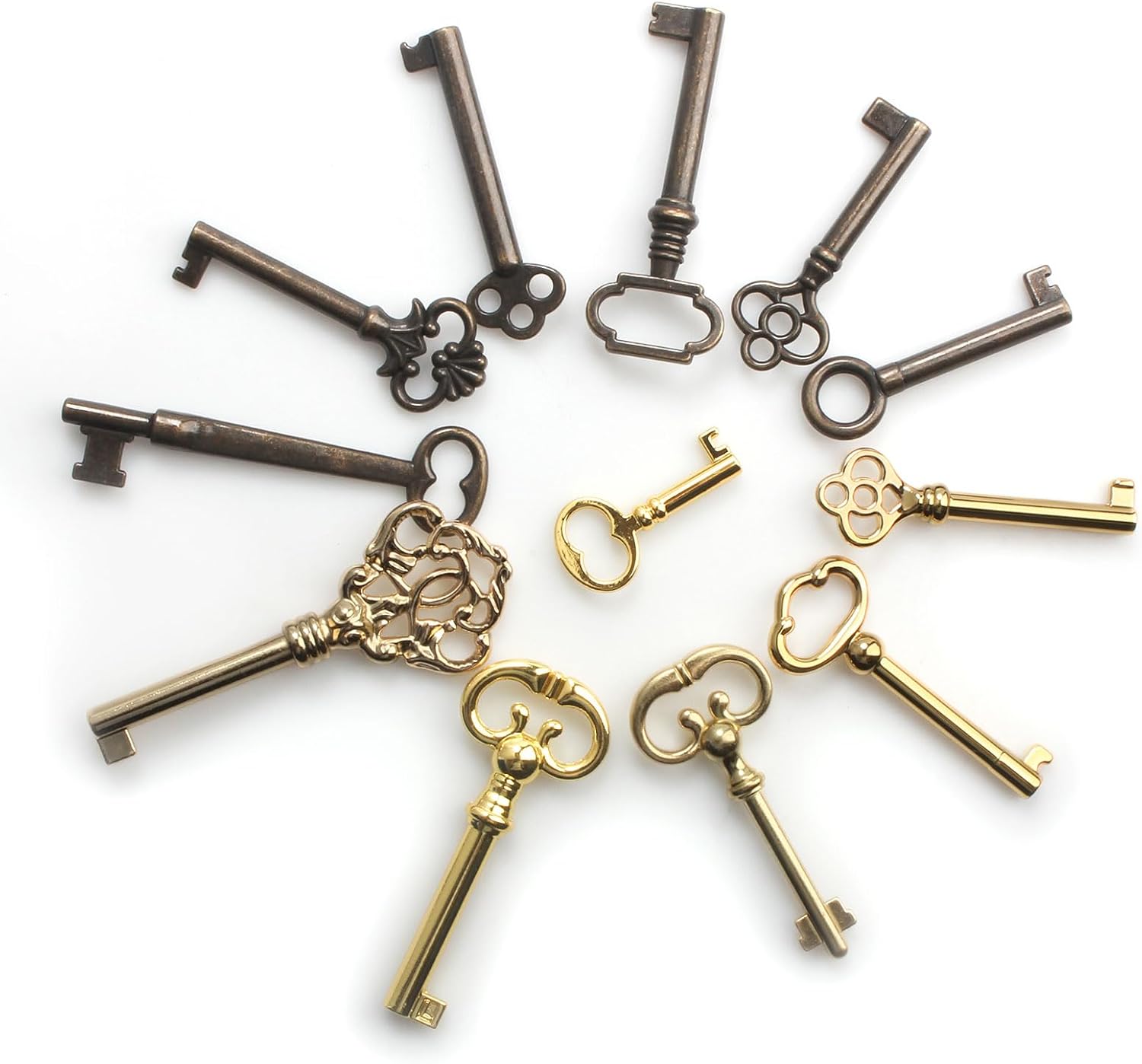 12-Key Universal Replacement Skeleton Keys Kit for Antique Furniture and Cabinets R846602