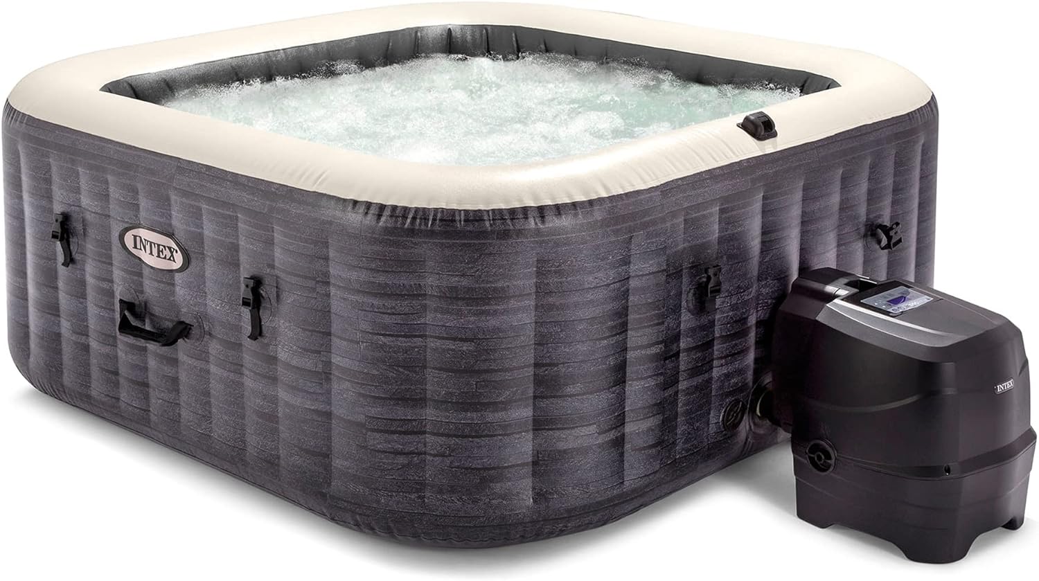 Inflatable Square Outdoor Hot Tub Spa with Tablet Tray I650