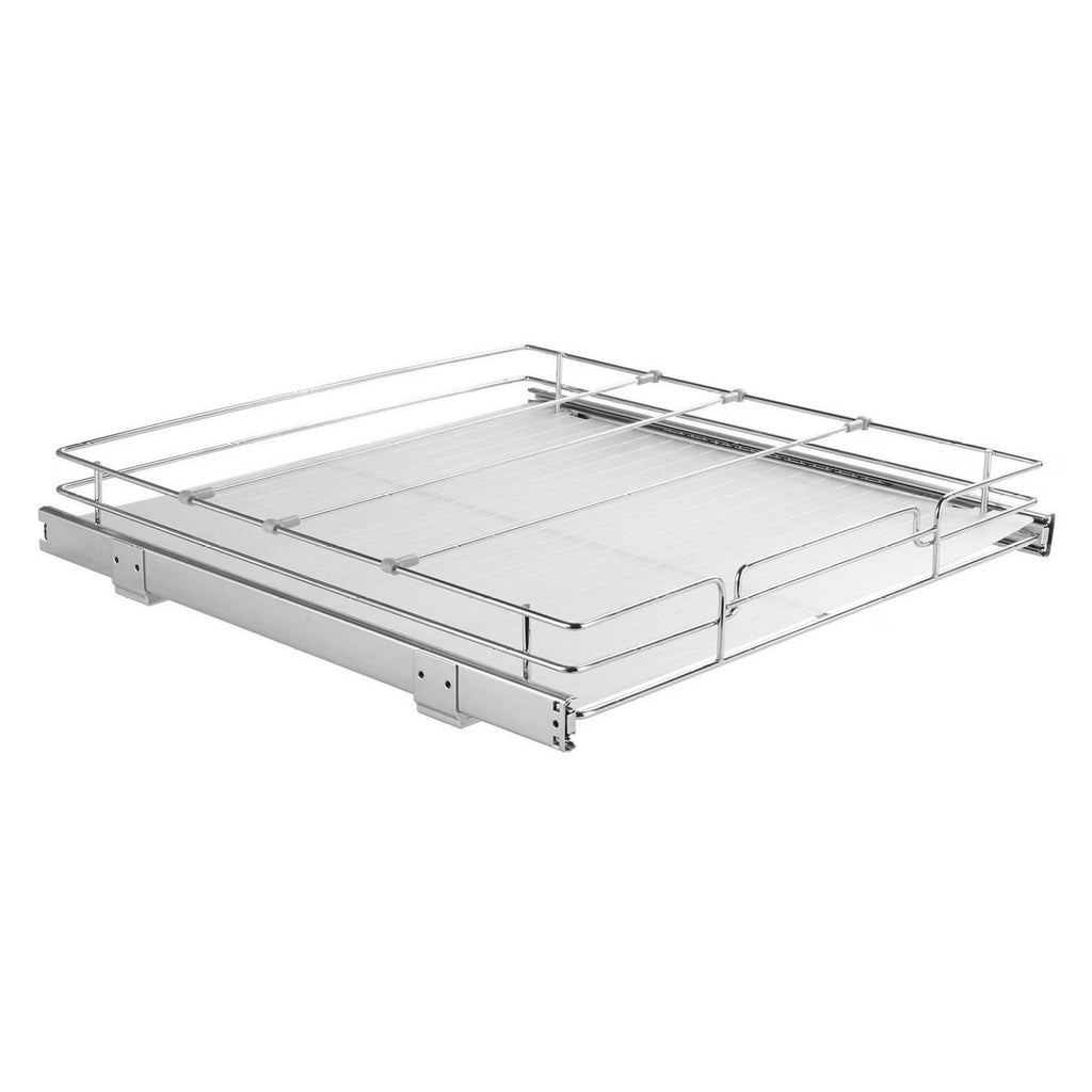 Pull Out Cabinet Organizer 20x21 Inch, Slide Out Pantry Shelves, Chrome Steel Roll Out Drawers, Kitchen Cabinet Storage, Under Sink Organizer