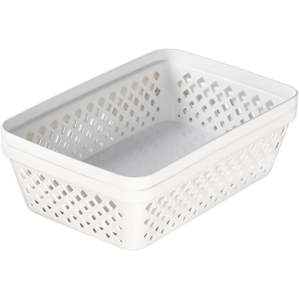 Storage Basket Set - 6 Pack Medium Organizers, White J44205