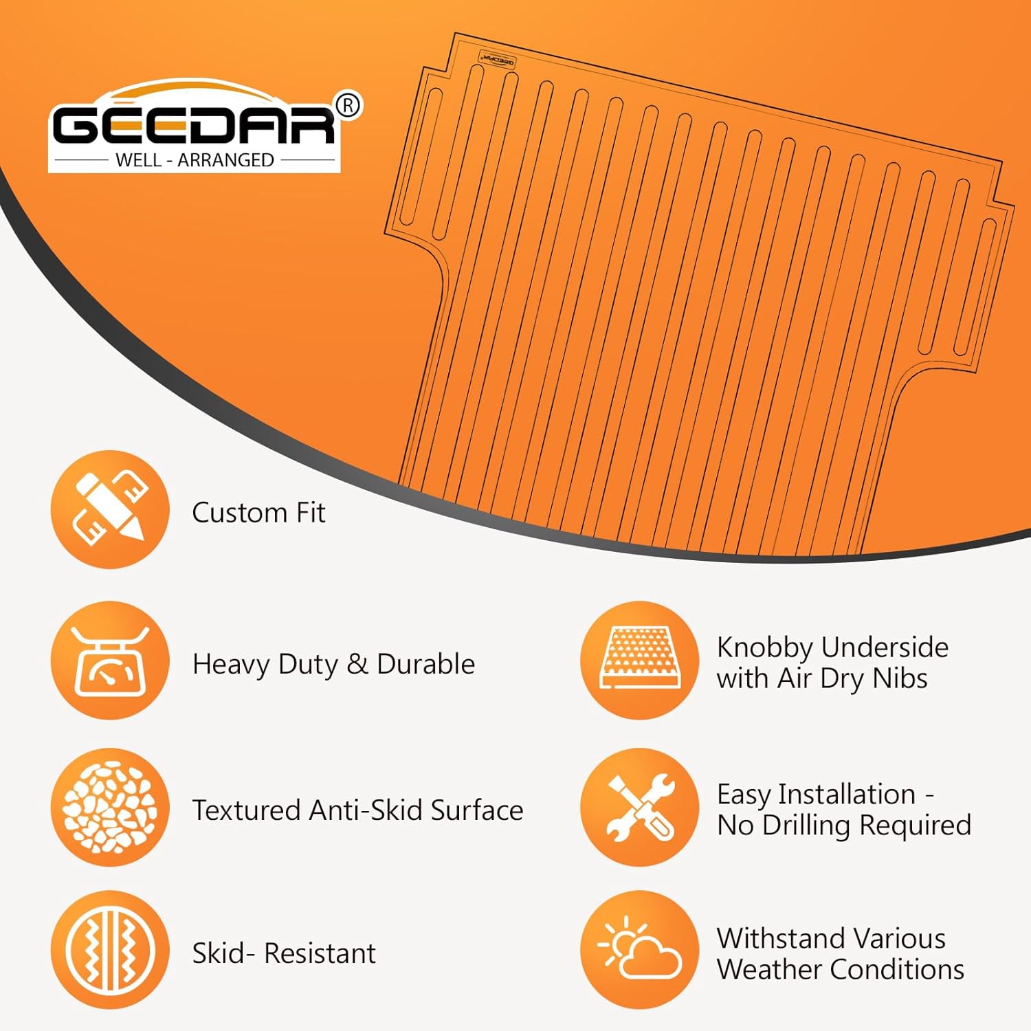 Heavy Duty Rubber Bed Mat for 2015-2024 F-150 5.5 Ft Crew Cab Z6201
