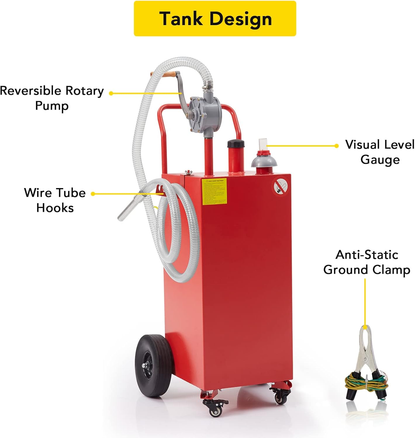 Portable 30 Gallon Gas Caddy with Pump L970493