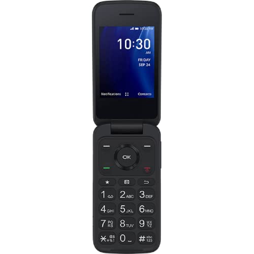 Alcatel GO FLIP 3 Black 4GB 4052W (GSM Unlocked) Flip Phone - For Senior Easy Use (Renewed)