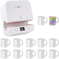 HTVRONT Auto Tumbler Heat Press Machine with 12pack Sublimation Mugs Blanks 11 oz
