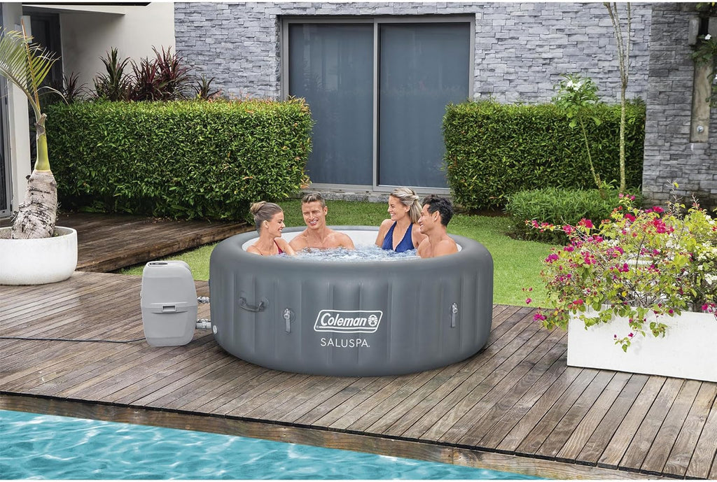 4 to 6 Person Inflatable Hot Tub Outdoor Spa with 140 AirJets and Insulated Cover X1750