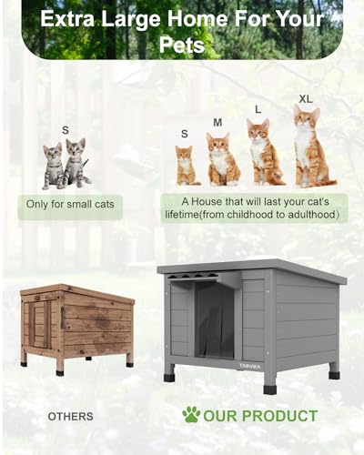 Outdoor Cat House Waterproof Insulated Shelter for Multiple Cats P8088