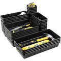60PCS Tool Box Organizer Tray Divider (5 Sizes) – Black Plastic Bins for Garage Tools, Desk Drawers, Home &amp; Office Supplies Storage | Vehicle Parts &amp; Accessories
