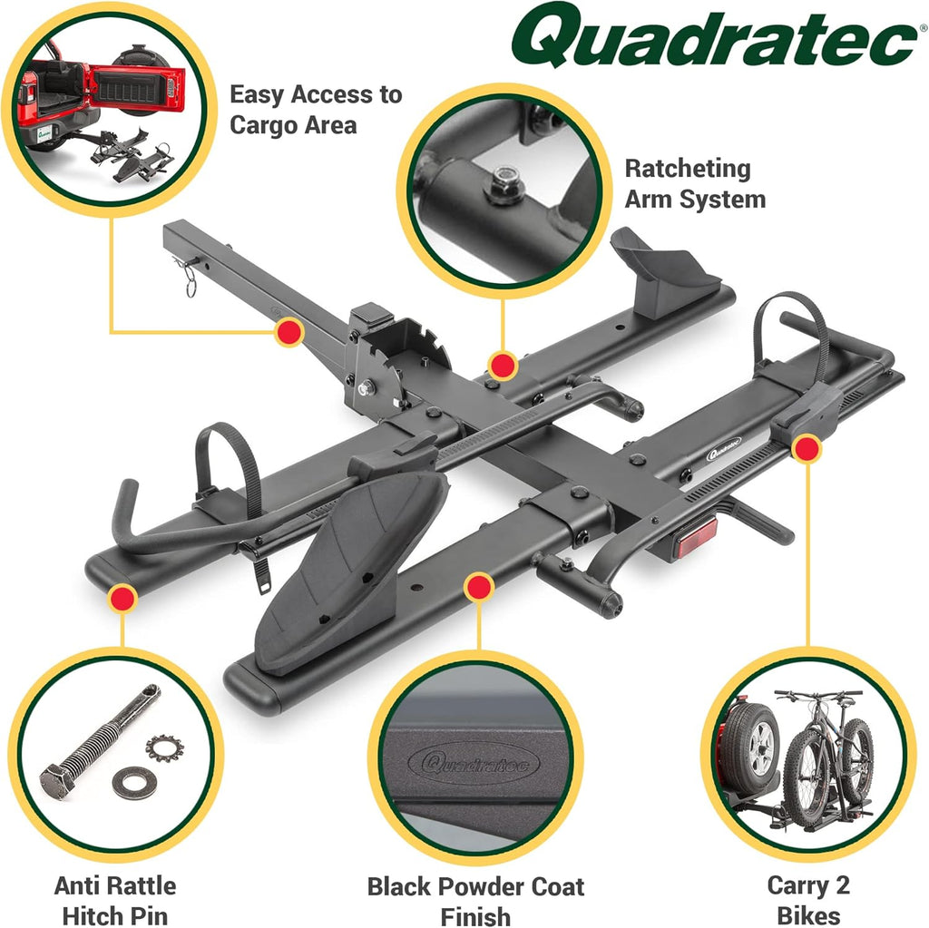 2-Bike Hitch Mount Bike Rack for eBikes, Swing Away & Folding, Fits SUVs & Trucks Z70978