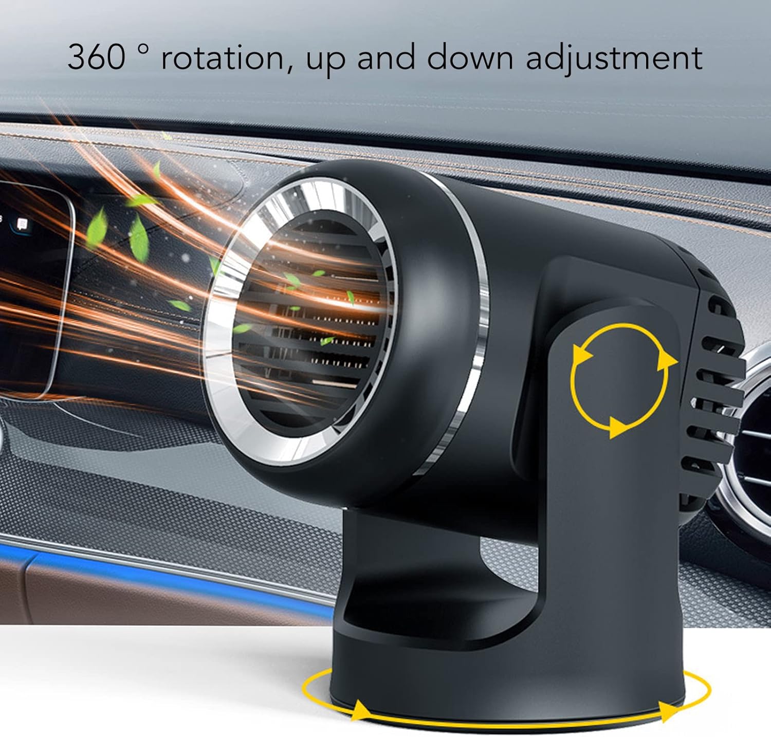 Portable Car Windshield Defroster Demister, 12V 200W, 360 Degree Base L22306