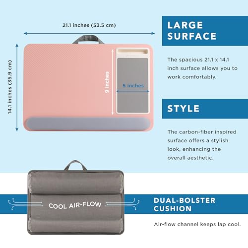 Lap Desk with Wrist Rest, Mouse Pad, and Phone Holder for 15.6 Inch Laptops P42843